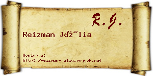 Reizman Júlia névjegykártya